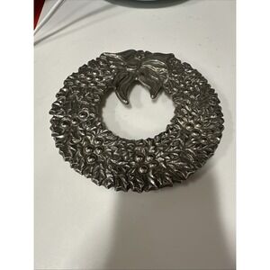 Gorham Silver Plated Christmas Wreath Trivet 1982 Vintage S113